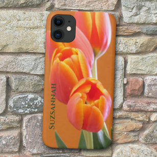 Oranje Tulp Flowers Custom Voeg Jouw naam toe Case-Mate iPhone Case