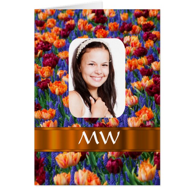 Oranje tulp gepersonaliseerde foto (Voorkant)