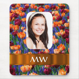 Oranje tulp gepersonaliseerde foto muismat
