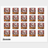Oranje tulp gepersonaliseerde foto vierkante sticker (Vel)