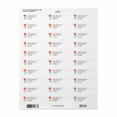 Oranje Tulp Naam en Adres Etiket (Full Sheet)