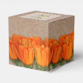 Oranje Tulp op Kraft 2" Feestgunst Dozen Bedankdoosjes (Achterkant)