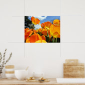 Oranje Tulp Reikt naar de Hemel Poster (Keuken)