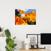 Oranje Tulp Reikt naar de Hemel Poster (Thuiskantoor)