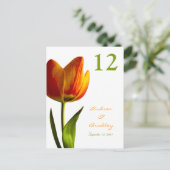 Oranje Tulp Tafel Nummer Kaart (Staand voorkant)