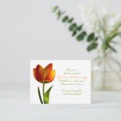 Oranje Tulp Trouwreceptie Kaart (Staand voorkant)