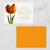 Oranje Tulp Trouwreceptie Kaart (Voorkant / Achterkant)