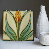Oranje Tulp Wall Decor Art Deco Tegeltje