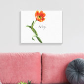Oranje Tulp Watercolor Canvasprint Canvas Afdruk (Insitu (Woonkamer))
