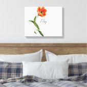 Oranje Tulp Watercolor Canvasprint Canvas Afdruk (Insitu (Slaapkamer))