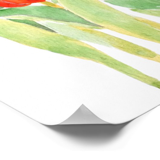 oranje tulpbloemen waterverf poster (Hoek)