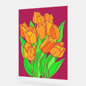 Oranje tulpen acryl bord (Hoek)