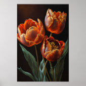 Oranje Tulpen Bloemenkunst Print Poster (Voorkant)