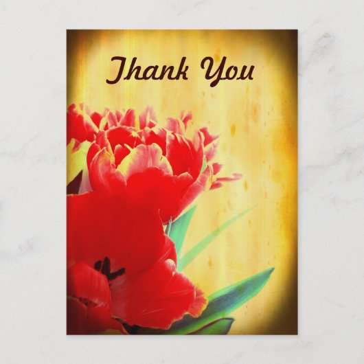 Oranje Tulpen Dank u Briefkaarten (Voorkant)