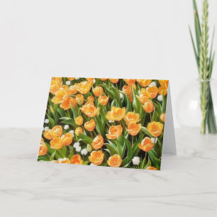 Oranje Tulpen en Sneeuwdruppelbloemen Art Note Kaa Kaart