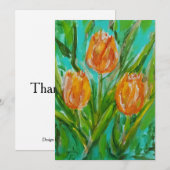 Oranje tulpen feestdagenkaart (Voorkant / Achterkant)