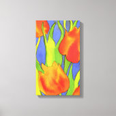 Oranje tulpen gewikkeld doek canvas afdruk (Voorkant)