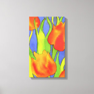 Oranje tulpen gewikkeld doek canvas afdruk