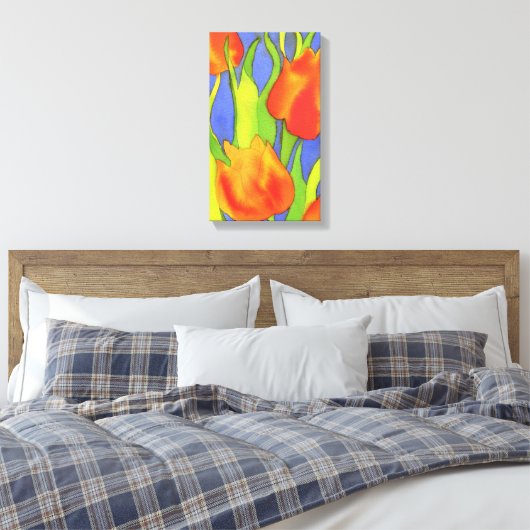 Oranje tulpen gewikkeld doek canvas afdruk (Insitu (Slaapkamer))