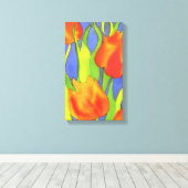 Oranje tulpen gewikkeld doek canvas afdruk (Insitu (Houten vloer))
