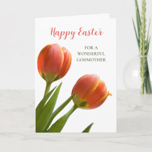 Oranje Tulpen Happy Easter Godmother Feestdagen Kaart