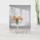 Oranje Tulpen in Windows Schaduw-kaart Kaart (Voorkant)