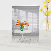 Oranje Tulpen in Windows Schaduw-kaart Kaart (Gele Bloem)