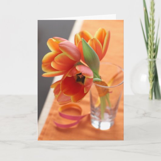 Oranje Tulpen Kaart (Voorkant)