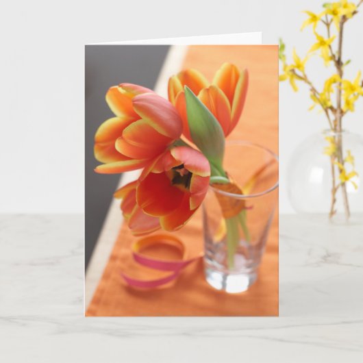 Oranje Tulpen Kaart (Gele Bloem)