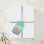 Oranje tulpen & konijn Happy Easter Cadeaulabel (Met Touw)