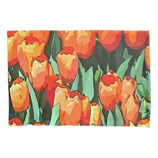 Oranje Tulpen Kussensloop (Voorkant)
