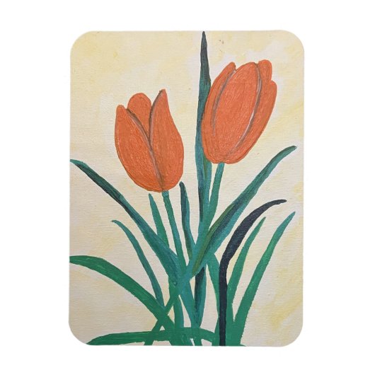 Oranje Tulpen Magneet (Verticaal)