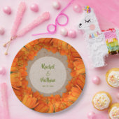 Oranje Tulpen op Borden van het Kraft Pattern-rapp Papieren Bordje (Feest)