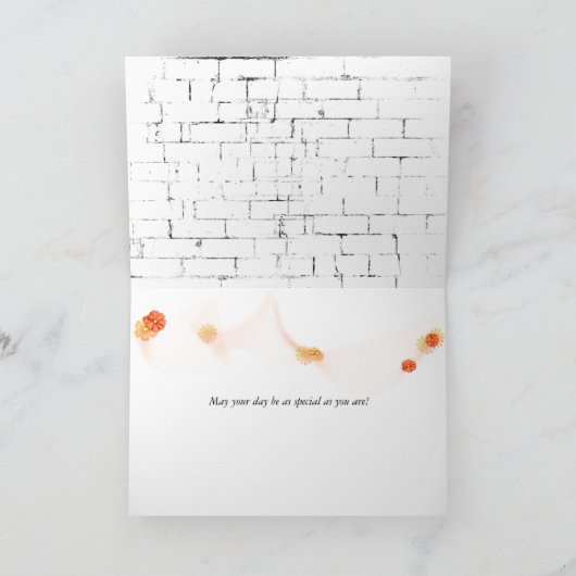 Oranje Tulpen op de Moederdag van Brick Kaart (Binnen)