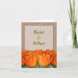 Oranje Tulpen op Kraft Notitiekaartje