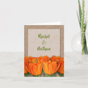 Oranje Tulpen op Kraft Notitiekaartje
