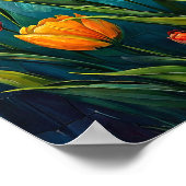 Oranje tulpen poster (Hoek)