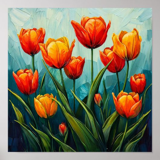 Oranje tulpen poster (Voorkant)