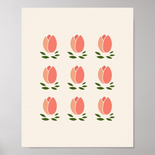 Oranje Tulpen Poster (Voorkant)