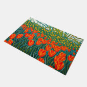 Oranje Tulpen Veld Bloemen Deurmat (Schuin)