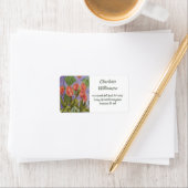 Oranje tulpenbloemen in Waterverf Adres Etiket (Insitu)