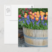 Oranje tulpenplankafdruk briefkaart (Voorkant / Achterkant)