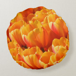 Oranje Tulps Round Sierkussen Rond Kussen