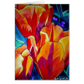 Oranje Tulps waterverf kunstbloem (Voorkant)