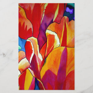 Oranje Tulps waterverf kunstbloem