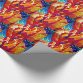 Oranje Tulps waterverf kunstbloem Cadeaupapier (Hoek)