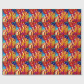 Oranje Tulps waterverf kunstbloem Cadeaupapier (Vlak)