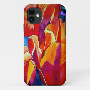Oranje Tulps waterverf kunstbloem iPhone 11 Hoesje
