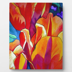 Oranje Tulps waterverf kunstbloem Fotoplaat
