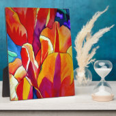 Oranje Tulps waterverf kunstbloem Fotoplaat (Zijkant)